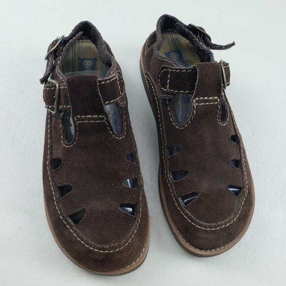 Vintage Leather Craft Chunky Fisherman Sandal Womens 10 Brown Platform Y2K 90s - Picture 3 of 16